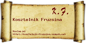 Kosztelnik Fruzsina névjegykártya